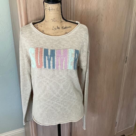 Marled lightweight beachy coastal Hampton’s preppy “summer” sweater blogger M - Picture 1 of 15